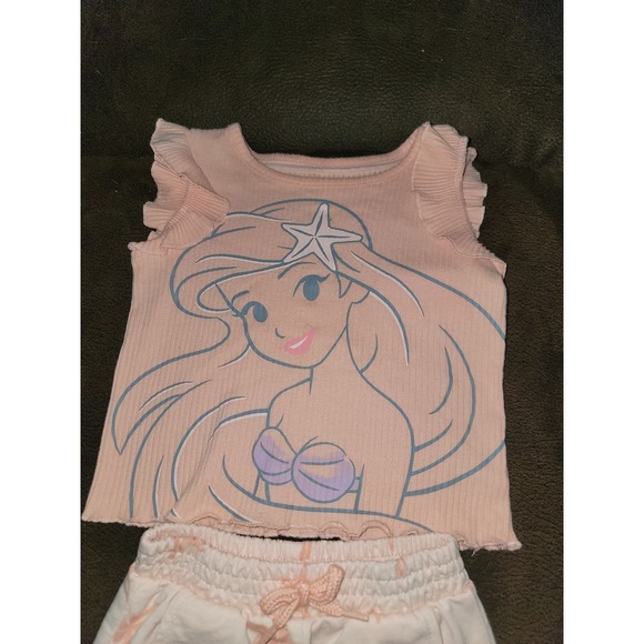 Disney the little mermaid outfit top shorts size 2t - Picture 2 of 3